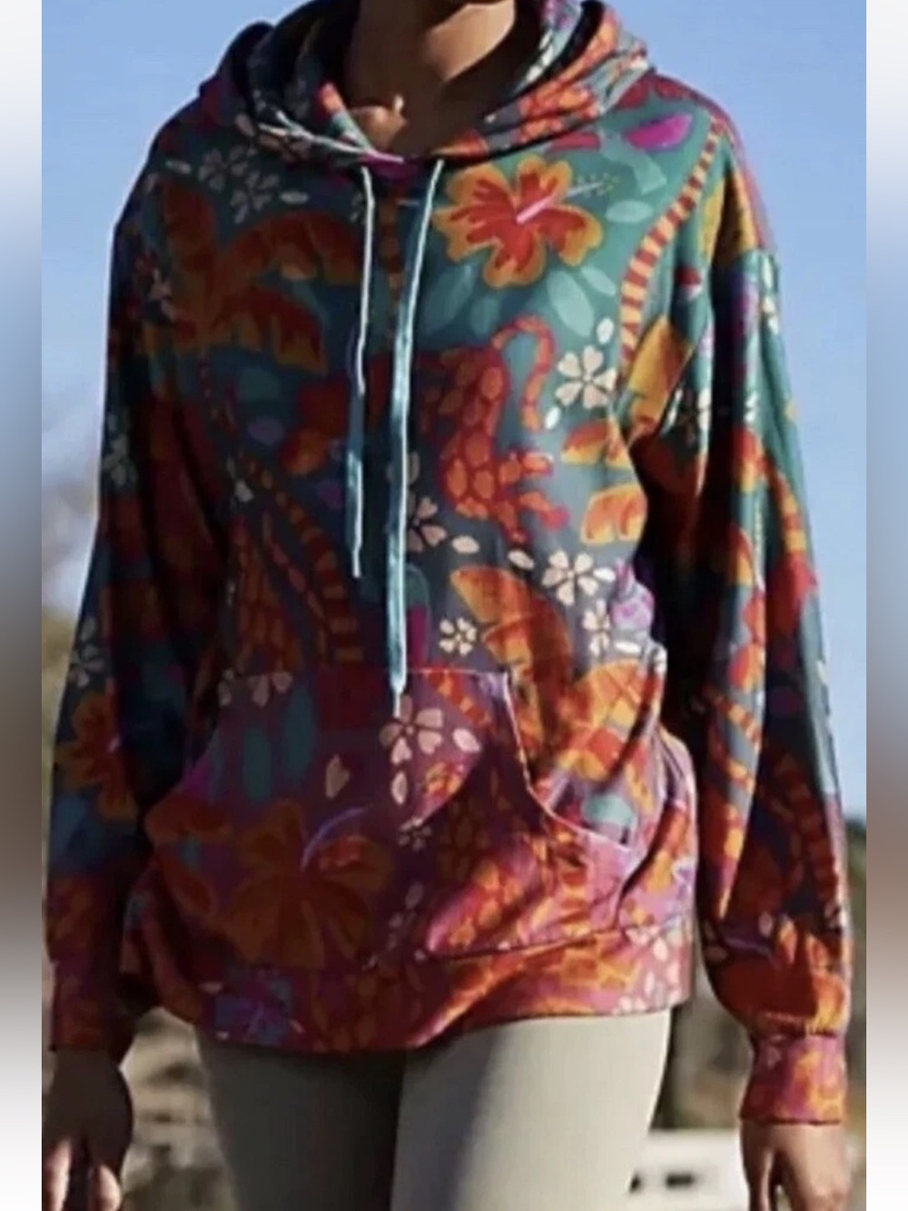 Farm Rio Anthropologie Magda Printed Hoodie